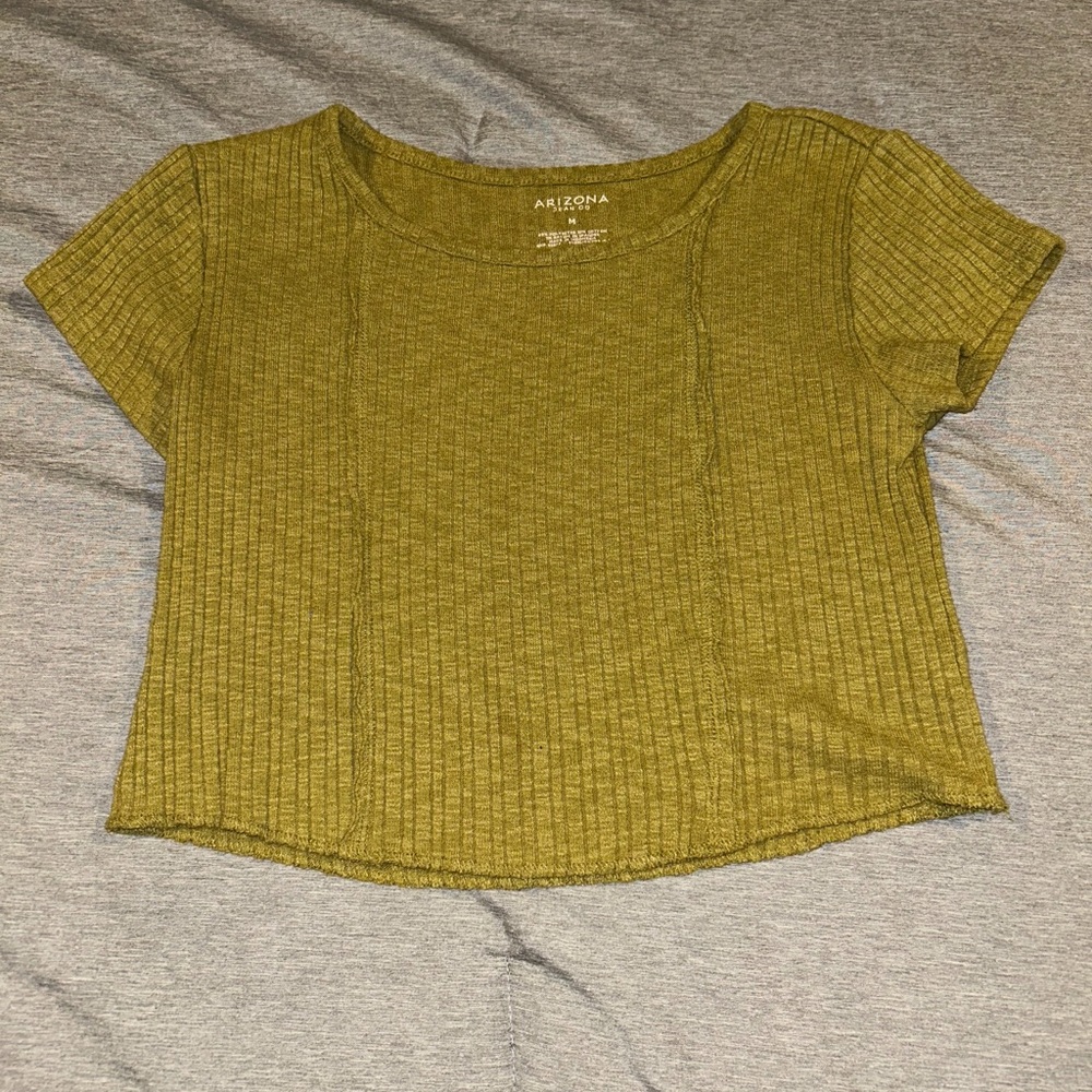 Arizona Jean Company Women's Mustard Ribbed Tee